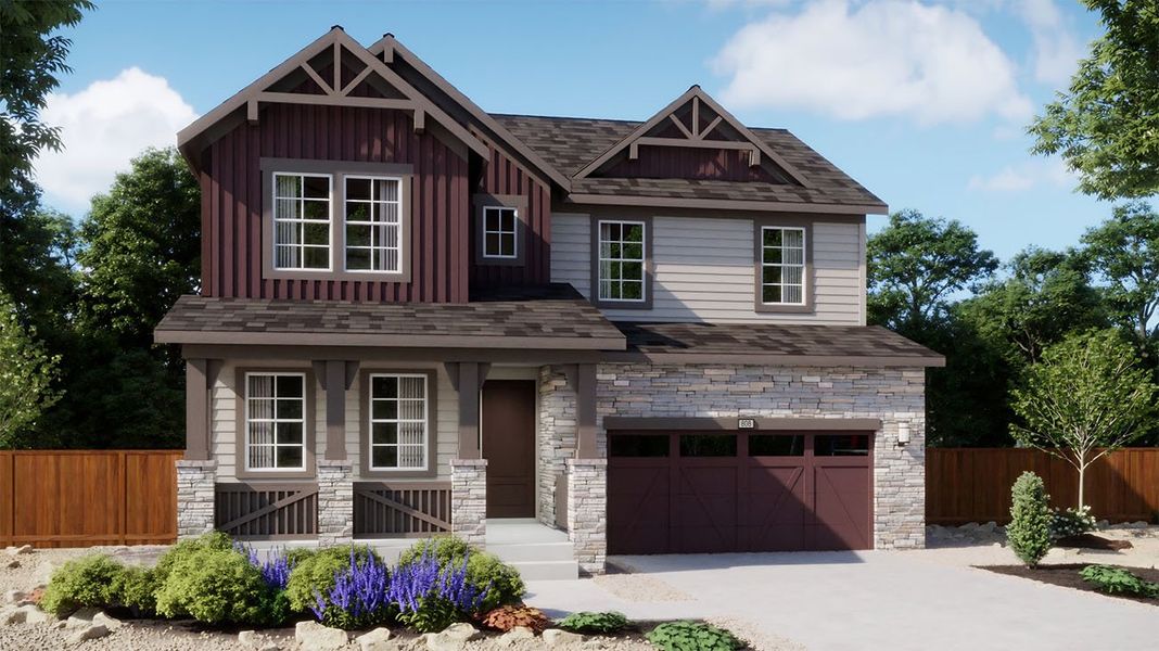 Front exterior of a home in the The Manors Collection at Golden Overlook community, located in Golden, CO (Image 19).