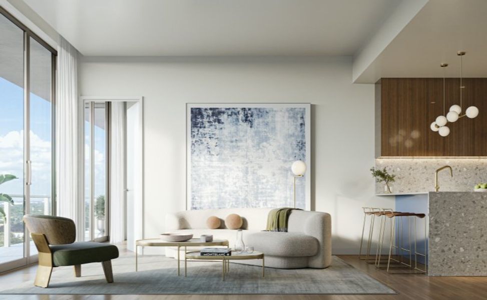 Furnished interior in a model home at Mr. C Residences in Miami (Image 42).
