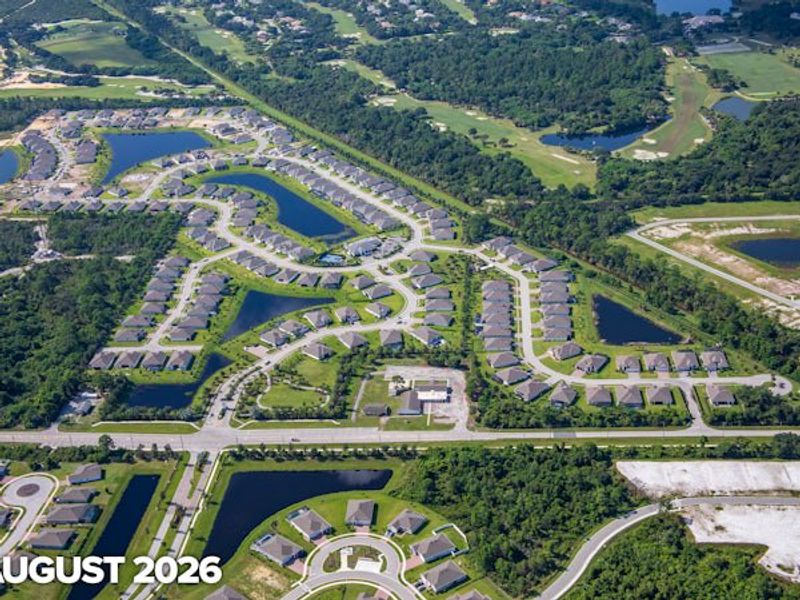 Aerial view of the High Pointe community in Vero Beach, FL, showing layout and nearby surroundings (Image 15).