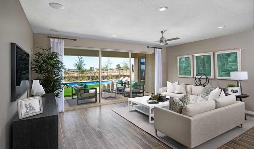 Furnished interior in a model home at Saguaro Reserve III in Marana (Image 5).