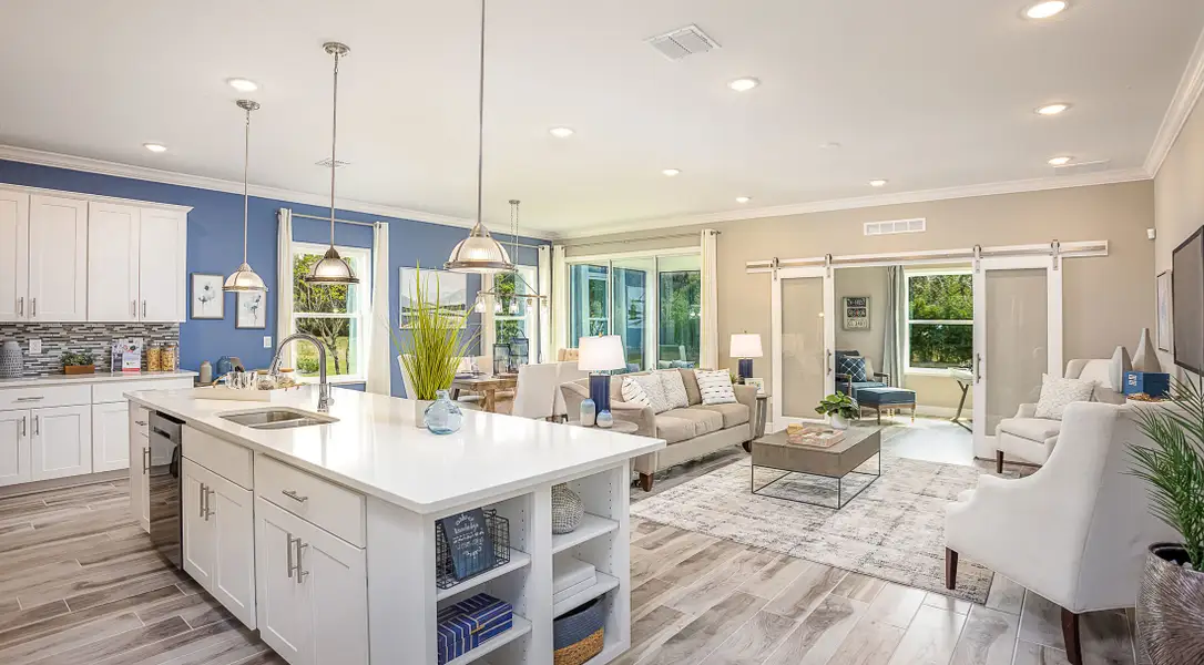 Furnished interior in a model home at Oakstone Farms in Leesburg (Image 3).