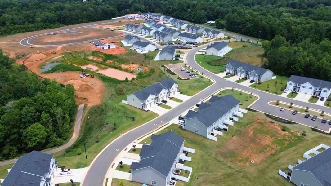 Aerial view of the Henley Ridge community in Graham, NC, showing layout and nearby surroundings (Image 11).