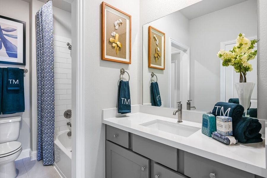 Furnished interior in a model home at The Ranch at Uptown Celina 60s in Celina (Image 42).