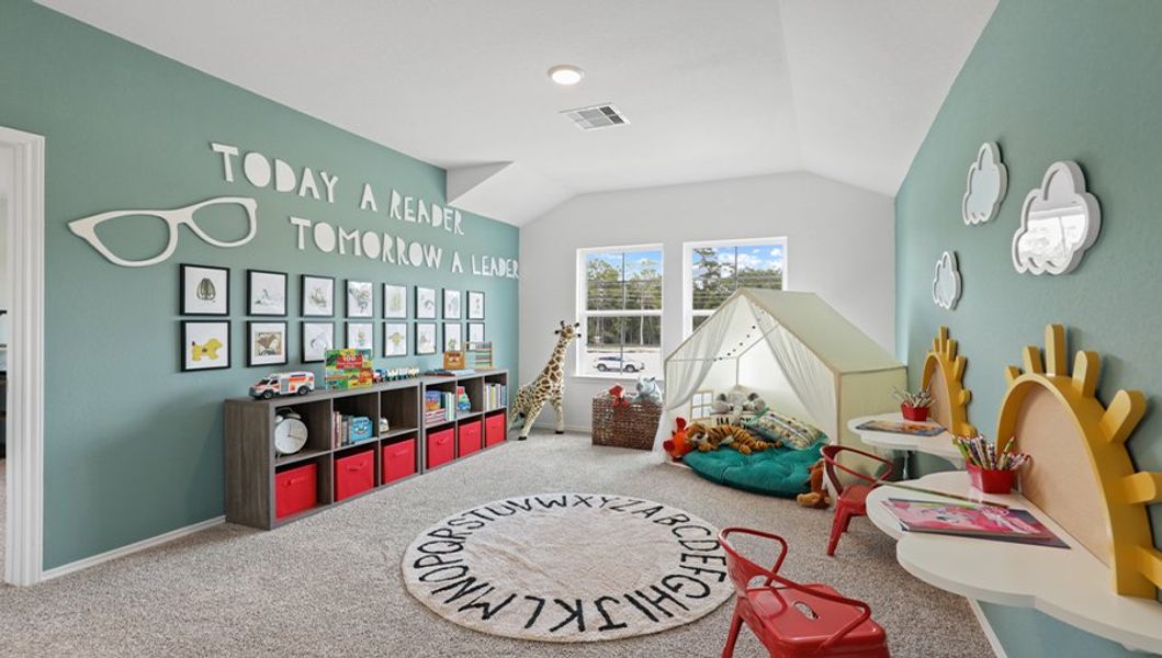 Furnished interior in a model home at Breckenridge Forest in Spring (Image 4).