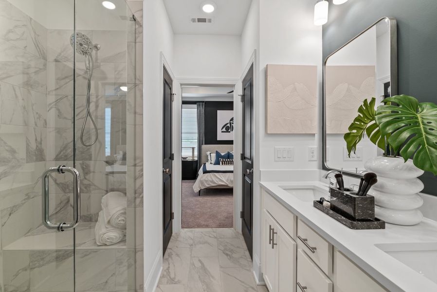 Furnished interior in a model home at IveyBrooke in Alpharetta (Image 15).