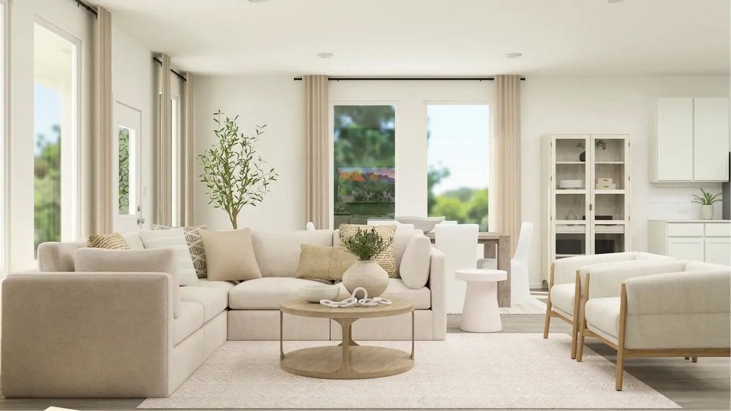 Furnished interior in a model home at Winfield Park: Coastline in Hutto (Image 9).