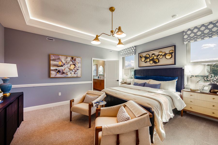 Furnished interior in a model home at Estates at Lake Jesup in Sanford (Image 8).