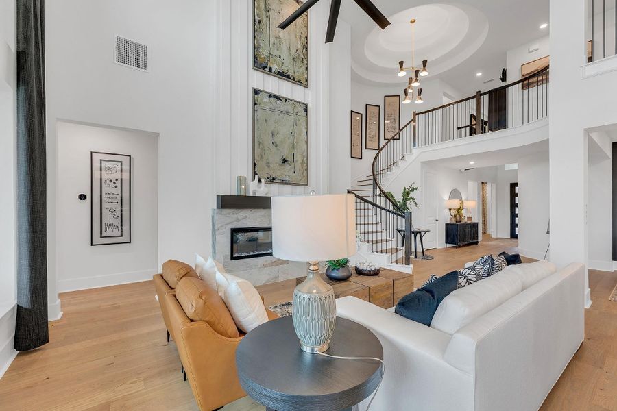 Furnished interior in a model home at The Colony - 50' in Bastrop (Image 7).