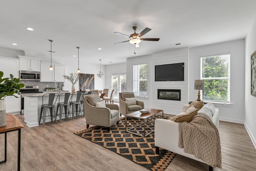 Furnished interior in a model home at Langston Place in Perry (Image 5).