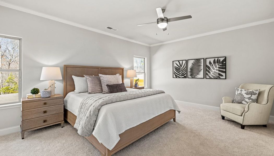 Furnished interior in a model home at Chimney Oaks in Homer (Image 25). Furnished interior in a model home at Chimney Oaks in Homer (Image 25).