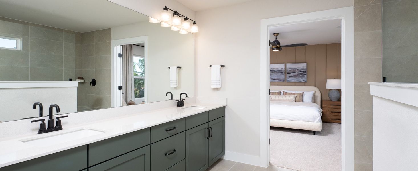 Furnished interior in a model home at Berry Creek Highlands in Georgetown (Image 8).