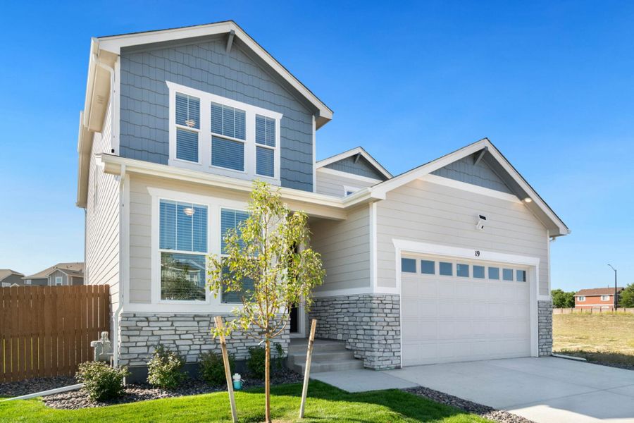Front exterior of a home in the Lochbuie Station – Jewel Collection community, located in Lochbuie, CO (Image 8).