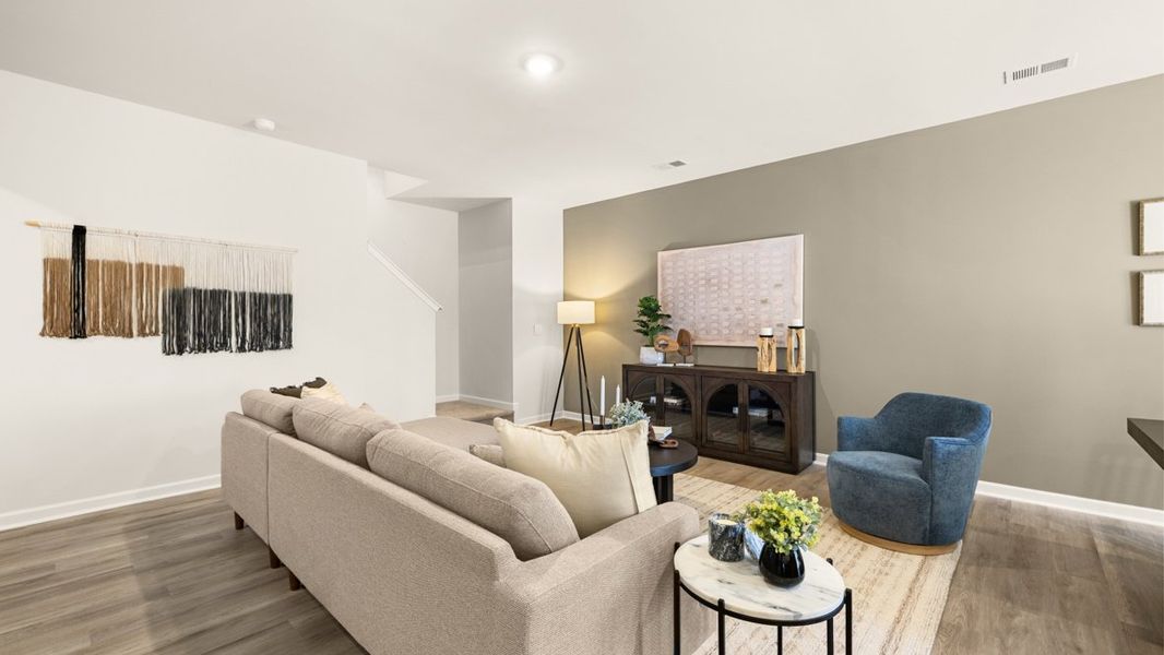 Furnished interior in a model home at Oconee Overlook Townhomes in Gainesville (Image 14).