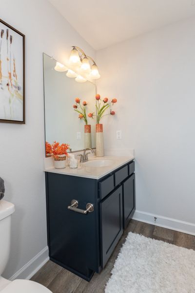 Furnished interior in a model home at The Gables in Moyock (Image 50).