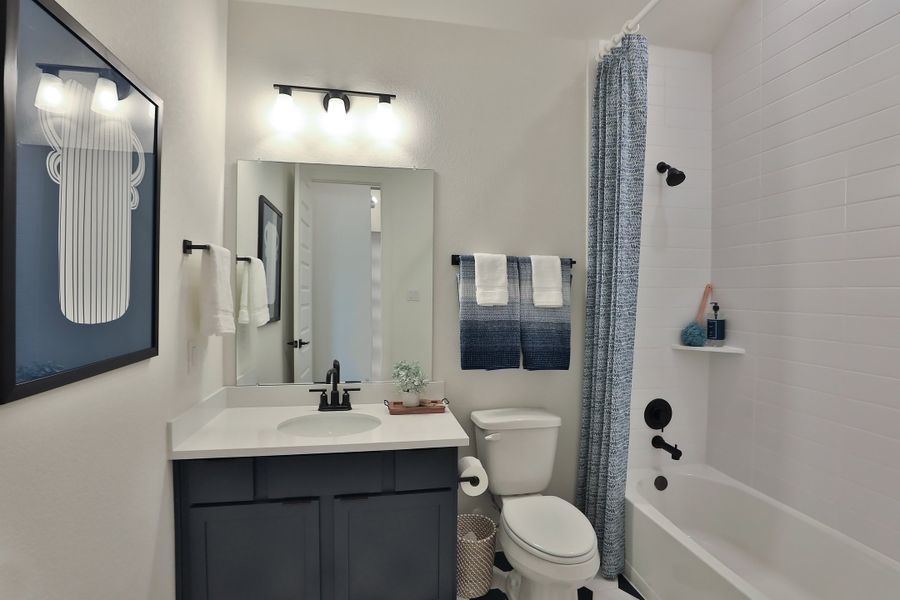 Furnished interior in a model home at Brewster Pointe in College Station (Image 16). Furnished interior in a model home at Brewster Pointe in College Station (Image 16).