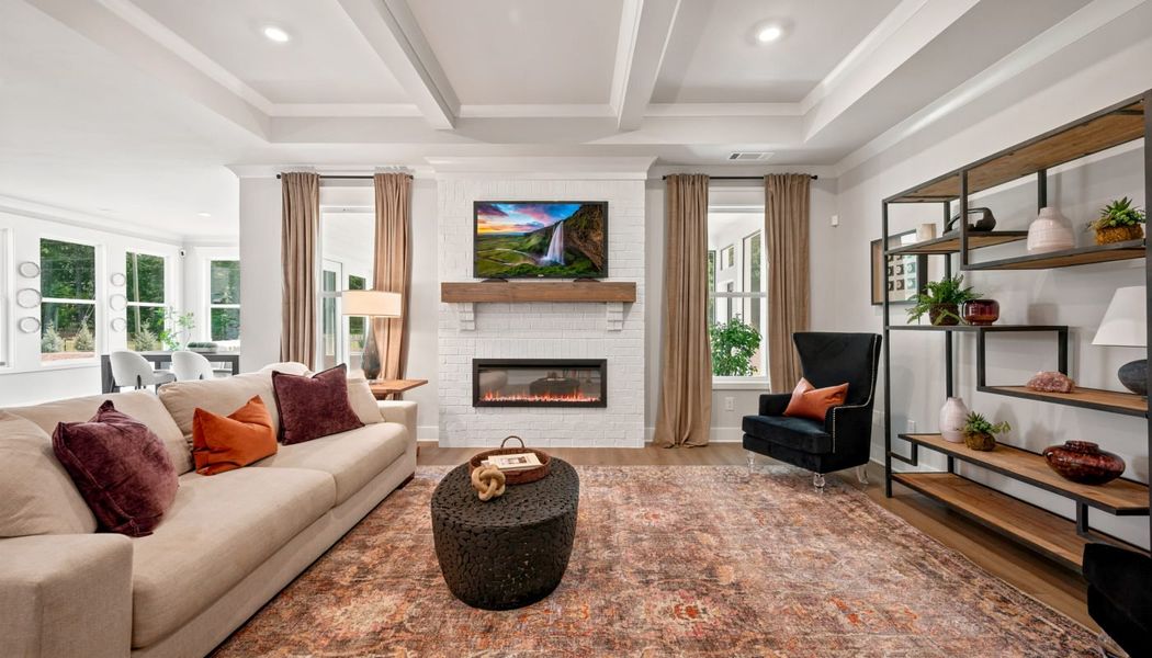 Furnished interior in a model home at Fowler Farms in Auburn (Image 79).