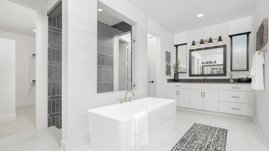 Furnished interior in a model home at Terraces 72' in Rockwall (Image 18).