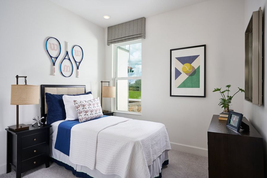 Furnished interior in a model home at Leela Reserve Paired Villas in Tavares (Image 9). Furnished interior in a model home at Leela Reserve Paired Villas in Tavares (Image 9).