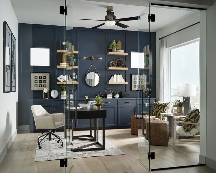 Furnished interior in a model home at Cloverleaf - Pinnacle Collection in Monument (Image 2).