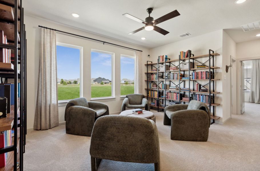 Furnished interior in a model home at Hazelwood 40' Series in Frisco (Image 27).