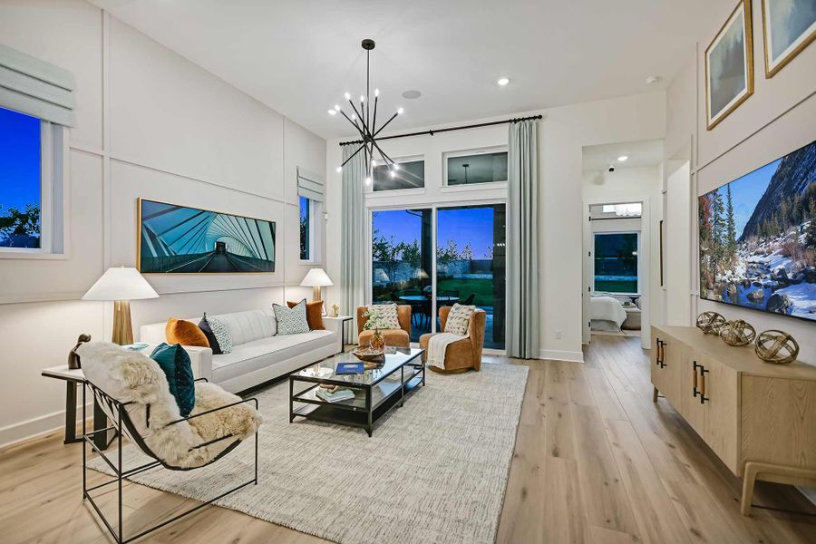 Furnished interior in a model home at Flora in Hutto (Image 9).