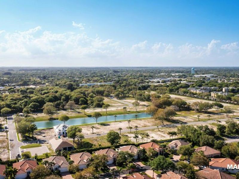 Aerial view of the Lucaya Pointe community in Vero Beach, FL, showing layout and nearby surroundings (Image 16).