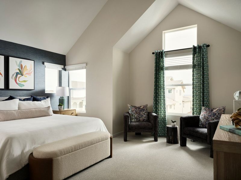 Furnished interior in a model home at Novella at Barefoot in Firestone (Image 11).