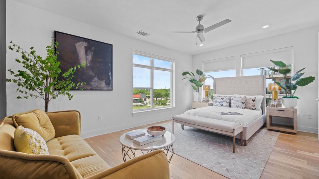 Furnished interior in a model home at MUELLER EIGHT LIVE WORK COLLECTION in Austin (Image 25). Furnished interior in a model home at MUELLER EIGHT LIVE WORK COLLECTION in Austin (Image 25).