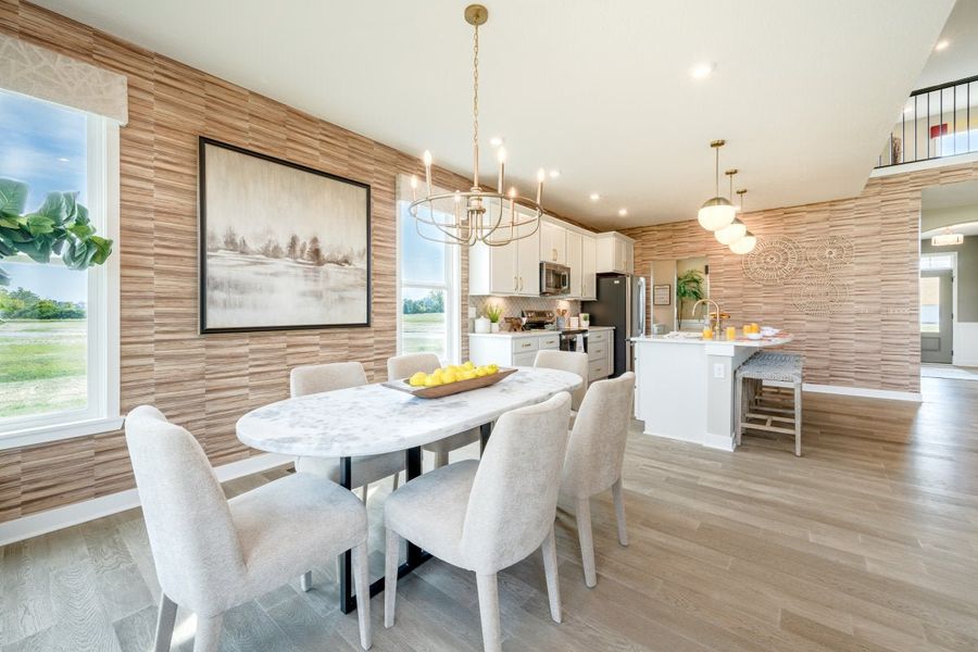 Furnished interior in a model home at Breakfast Point East in Panama City Beach (Image 47).