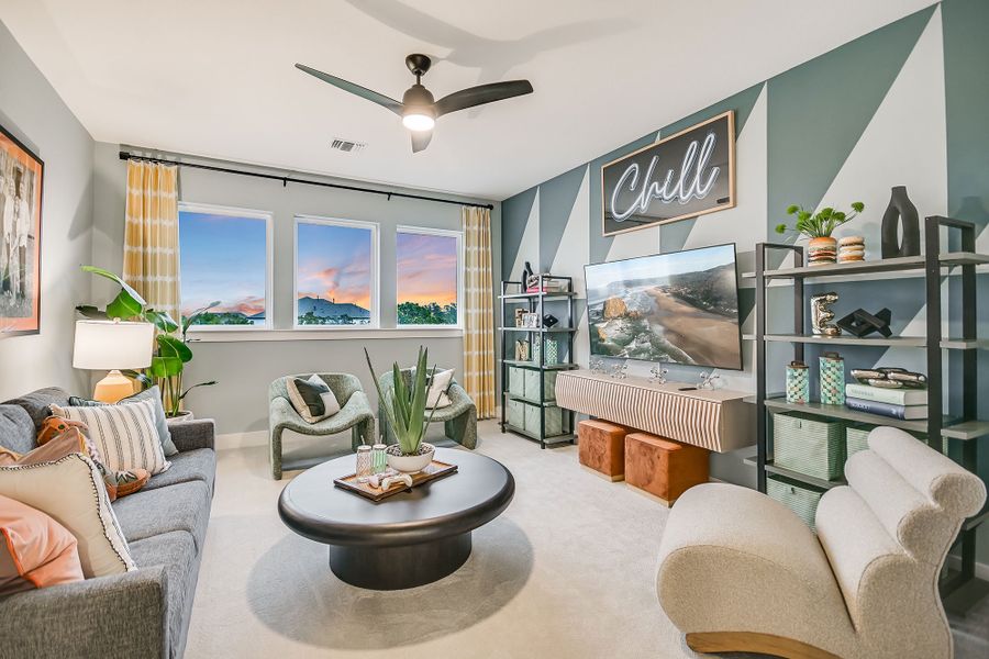 Furnished interior in a model home at Caliterra in Dripping Springs (Image 23). Furnished interior in a model home at Caliterra in Dripping Springs (Image 23).