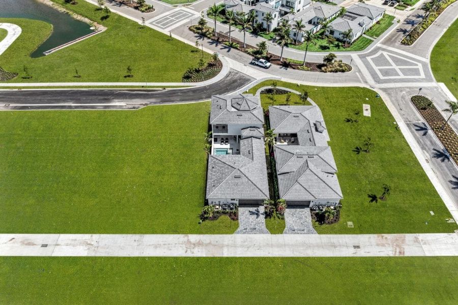 Aerial view of the Aqua community in Bradenton, FL, showing layout and nearby surroundings (Image 28).