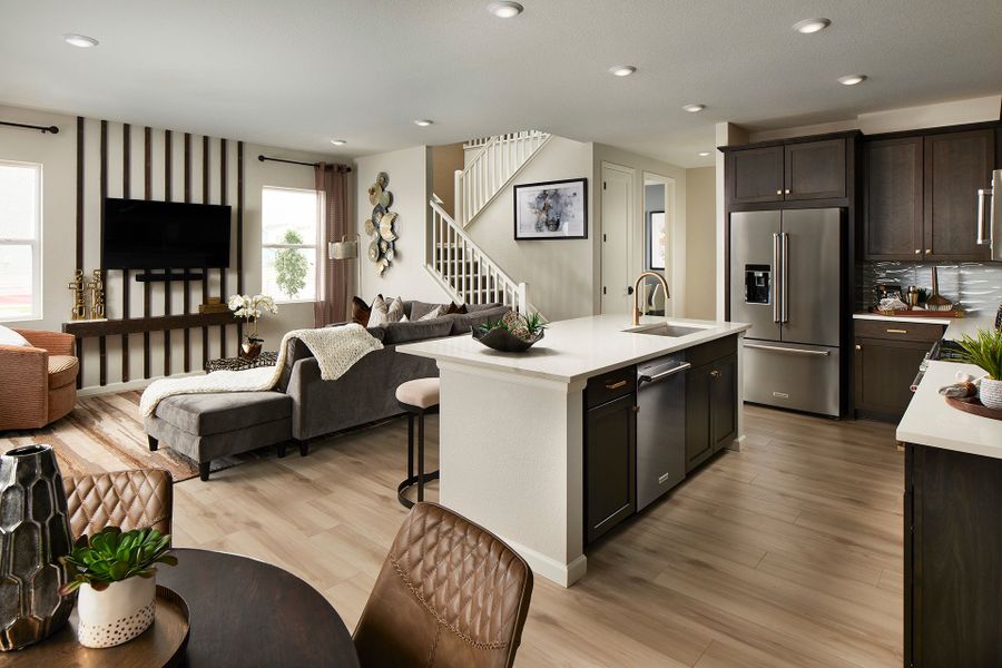 Furnished interior in a model home at Westside Crossing Townhomes in Berthoud (Image 4). Furnished interior in a model home at Westside Crossing Townhomes in Berthoud (Image 4).