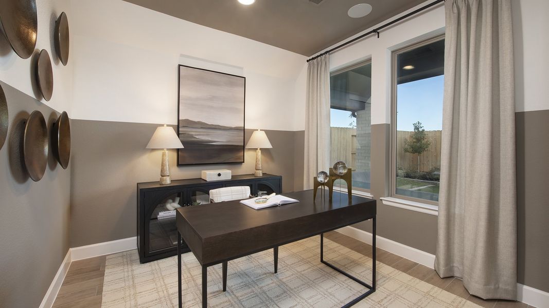 Furnished interior in a model home at Wildtree 40' in Magnolia (Image 22). Furnished interior in a model home at Wildtree 40' in Magnolia (Image 22).