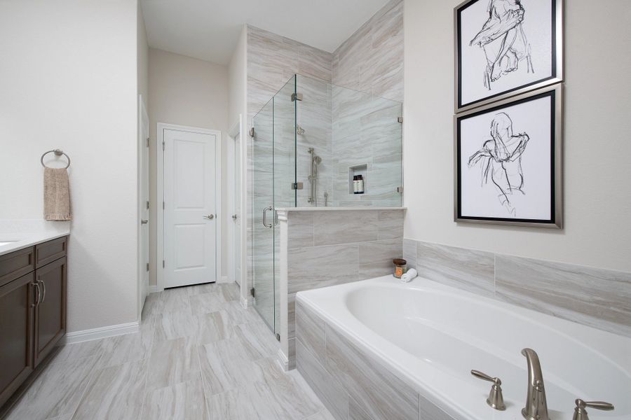 Furnished interior in a model home at Cannon Ranch in Dripping Springs (Image 19).