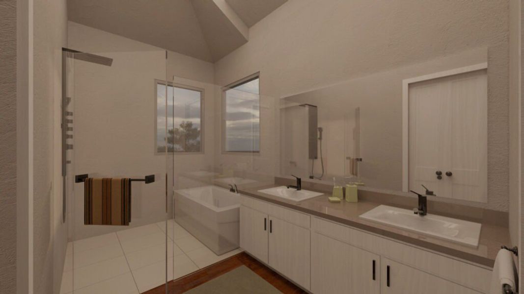 Furnished interior in a model home at Harrington Villages in Houston (Image 5).