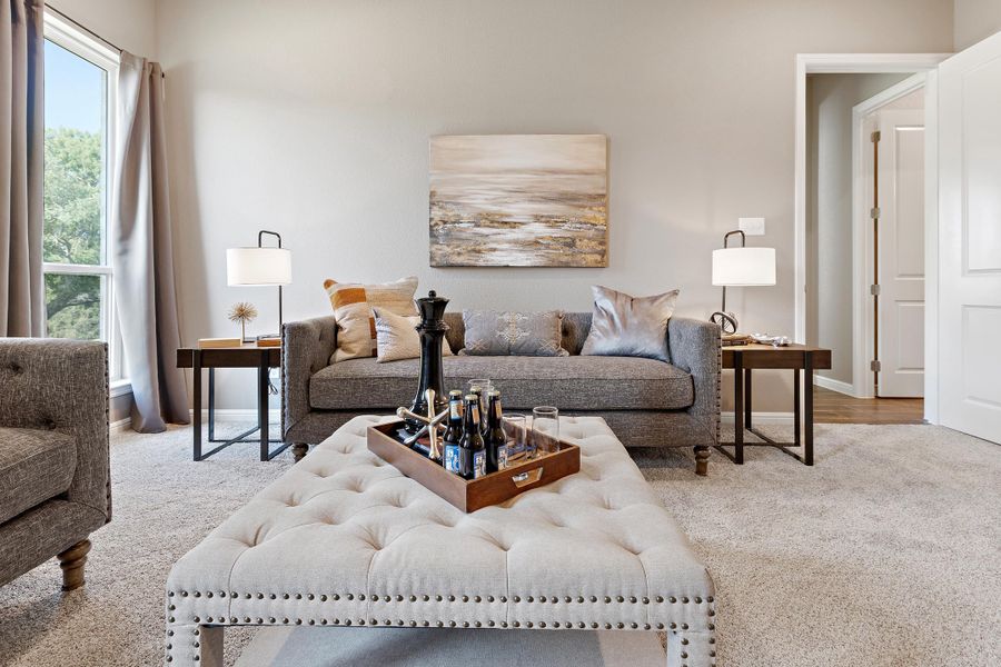 Furnished interior in a model home at Vintage Oaks in Weatherford (Image 42).