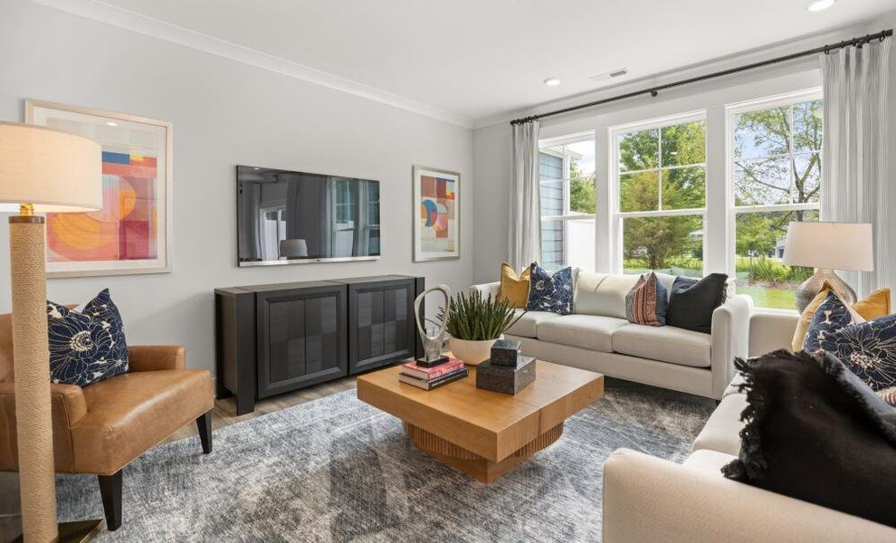 Furnished interior in a model home at Johnston Park Townhomes in Charlotte (Image 5). Furnished interior in a model home at Johnston Park Townhomes in Charlotte (Image 5).