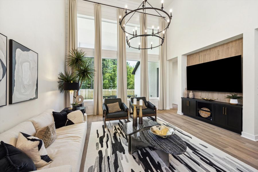Furnished interior in a model home at ARTAVIA® - 40' in Conroe (Image 27).