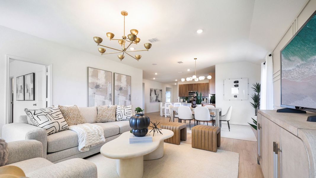 Furnished interior in a model home at Revelry in Del Valle (Image 9). Furnished interior in a model home at Revelry in Del Valle (Image 9).