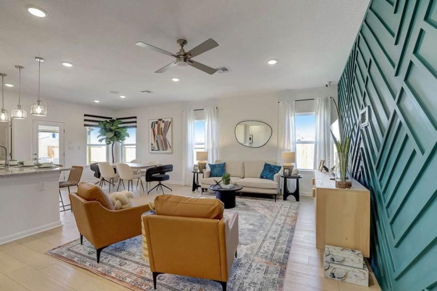 Furnished interior in a model home at Village at Three Oaks in Seguin (Image 9).
