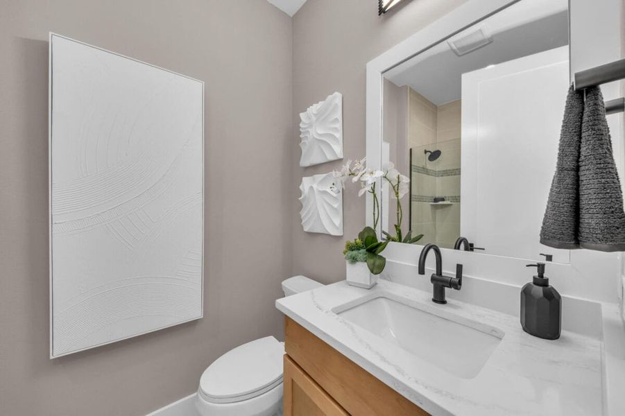 Furnished interior in a model home at Reflection Villas at Watercolor Place in Bradenton (Image 111).