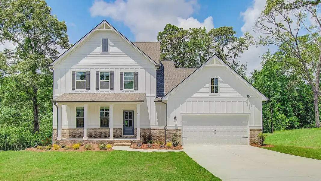 Front exterior of a home in the Saddleridge community, located in Senoia, GA (Image 1). Front exterior of a home in the Saddleridge community, located in Senoia, GA (Image 1).