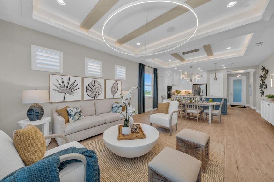 Furnished interior in a model home at Reflection Villas at Watercolor Place in Bradenton (Image 122).