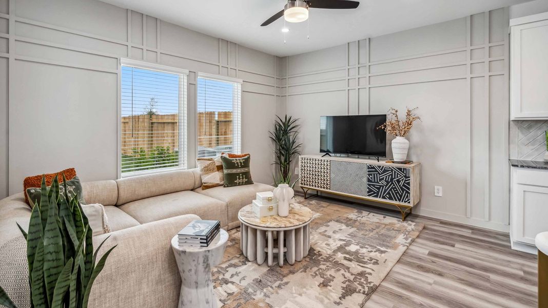 Furnished interior in a model home at Grand West in Houston (Image 7).