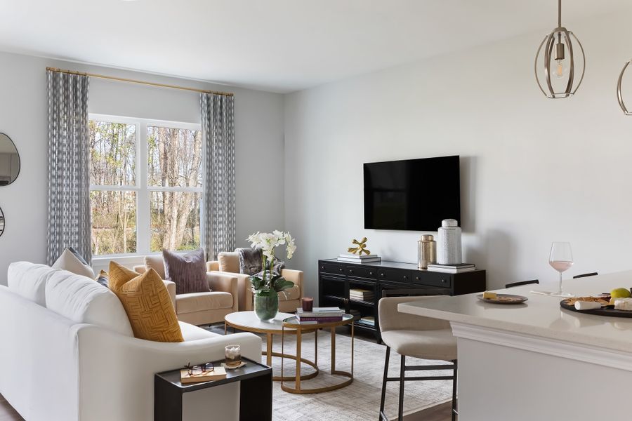 Furnished interior in a model home at Fifteen 15 Cannon in Charlotte (Image 4).