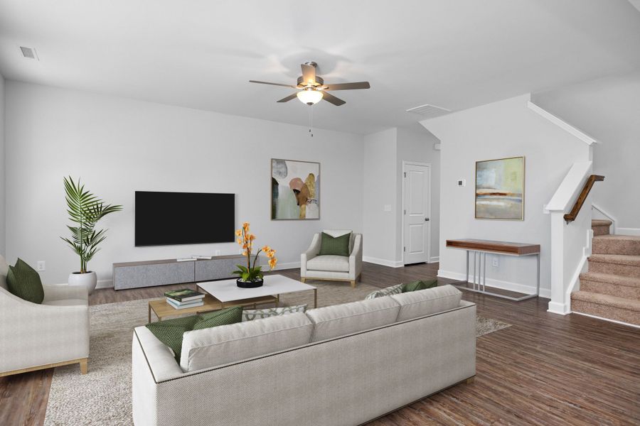 Furnished interior in a model home at Villas at Carpenter Woods in Durham (Image 10).