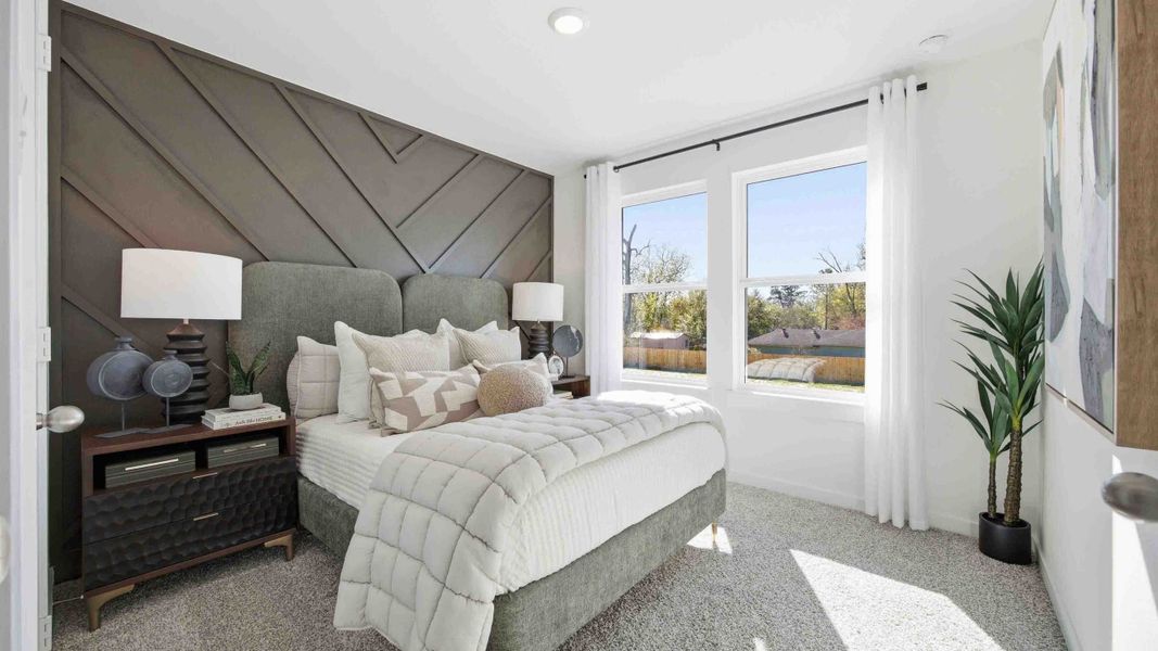Furnished interior in a model home at Mansfield Park in Houston (Image 18).