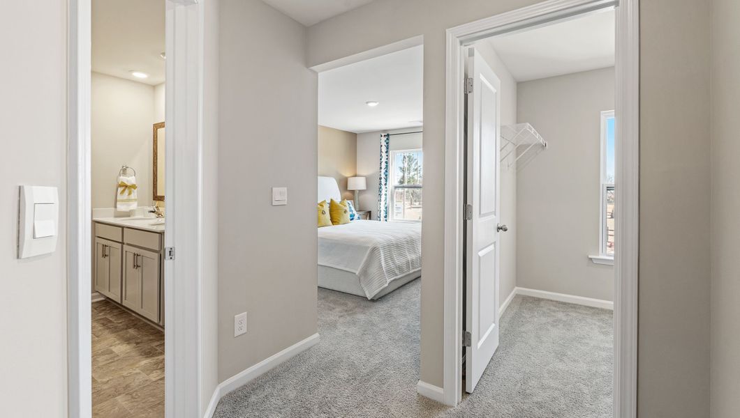 Furnished interior in a model home at Covington Village in Greer (Image 18).