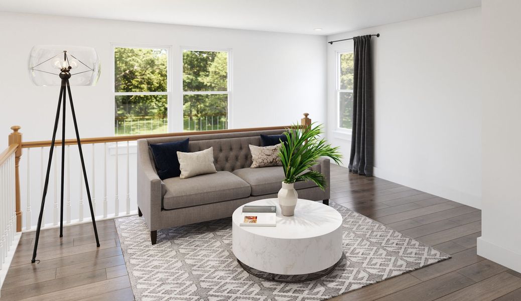 Furnished interior in a model home at Cardinal Landing in Coats (Image 10).