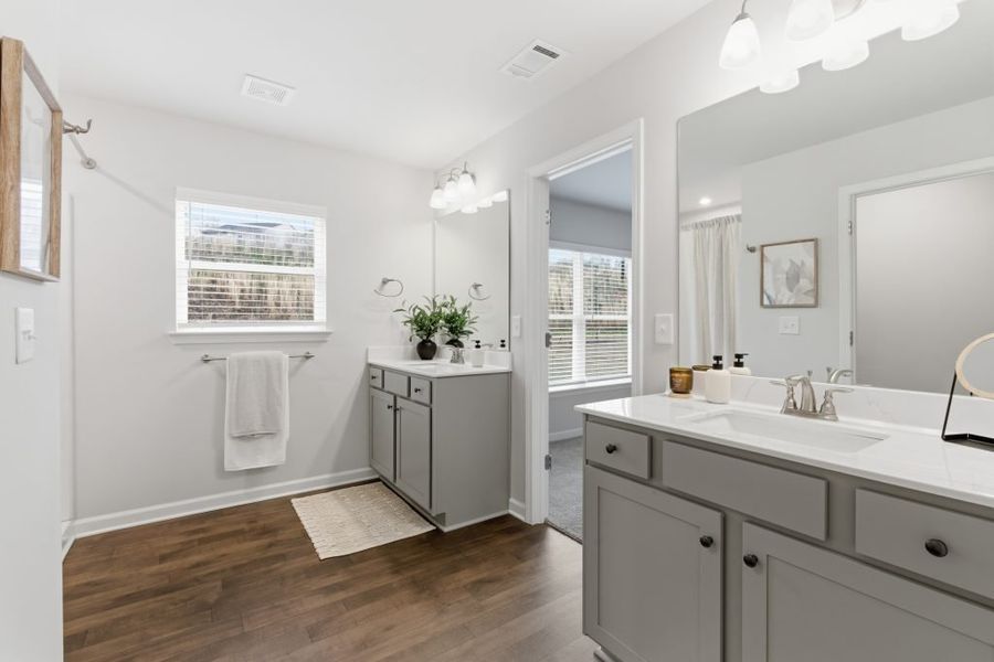 Furnished interior in a model home at The Reserve at Chapel Hill Phase II in Douglasville (Image 9).